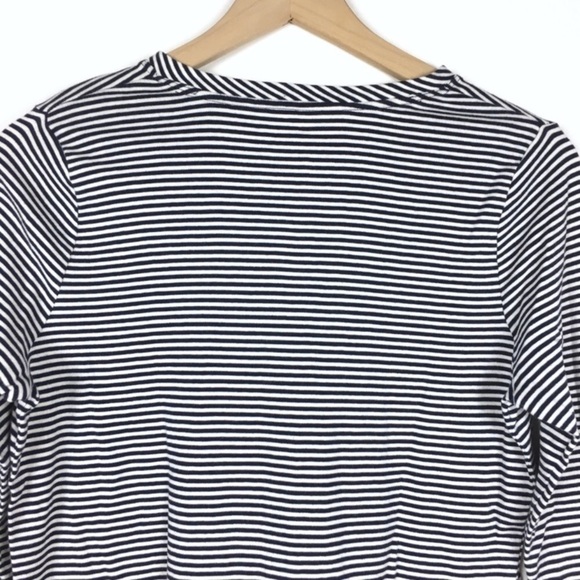 TALBOTS Cardigan Sweater Pima Cotton Stripe 3/4 Sleeves Minimalist Petite Medium - Picture 4 of 9